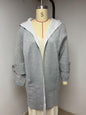 Women's Spring Casual Contrast Color Hooded Coats