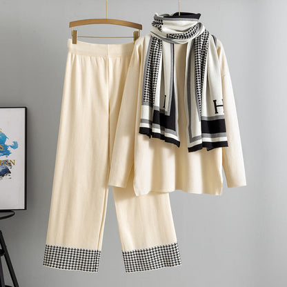 Women's European Goods Fashionable Graceful Shawl Turtleneck Loose Suits