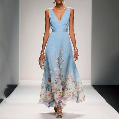 Summer Fashion Sexy Deep V Chiffon Dresses