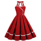Retro Patchwork Large Hem Dress Pettiskirt Dresses