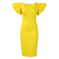 Women's Temperament Commute Square Collar Ruffle Sleeve Dresses