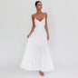 Women's Holiday Beach High Waist Pure Color Dresses