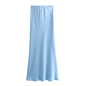 Women's Summer French Fashion Silk Satin Texture Skirts