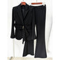 Temperament Irregular Belt Slim Fit Trousers Suits