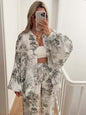Women's Long Sleeve High Waist Straight Two-piece Fashion Temperament Suits