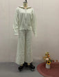 Women's Solid Color Slim Fit Knitted Trousers Suits