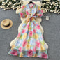 Style Temperament Dress Female Summer Three-dimensional Flower Lantern Dresses