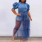 Women's Dress Temperament Commute Blue Denim Stitching Cardigans