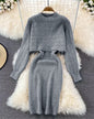 Classic Party Casual Twist Wool Sling Dresses