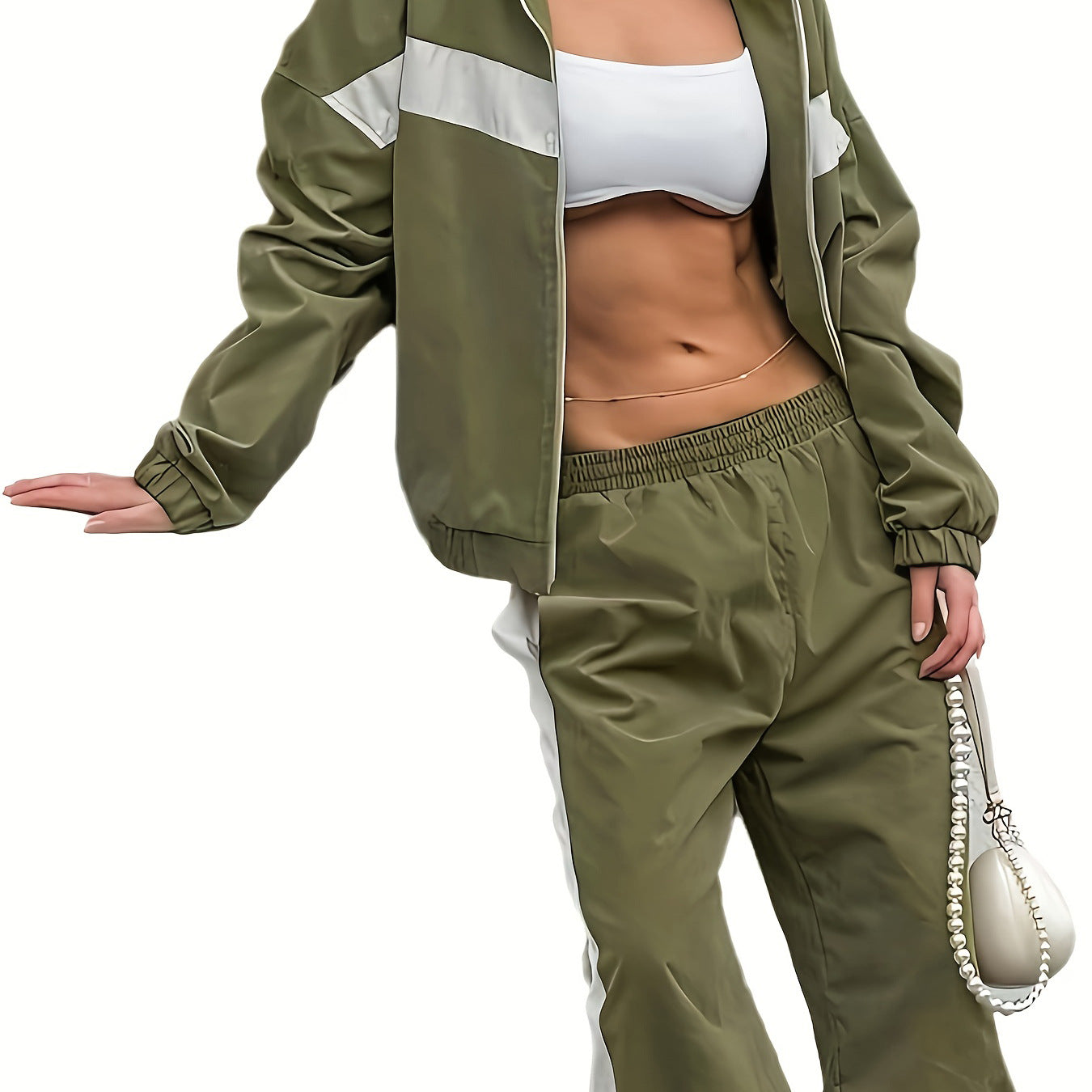 Color Stitching American Sports Commuter Two-piece Suits