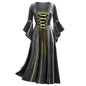 Women's Gothic Punk Long Sleeve Tied Dress Dresses