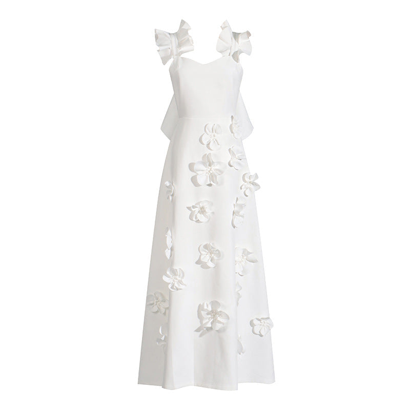 Women's Dress Summer High-grade Stitching Flower Strap Dresses