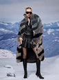 Fur Imitation Tiger Pattern Lengthened Artificial Wool Loose Coats