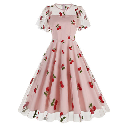 Women's Mesh Heart-shaped Valentine's Day Waist Dress Dresses