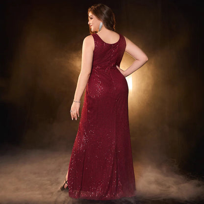 Women's Sexy Backless Sequins Dress Prom Party Dresses