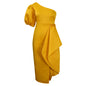Women's Summer Temperament Puff Sleeve Banquet Slit Dresses