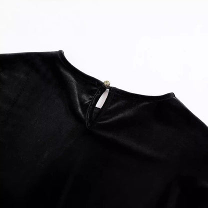 Women's Chinese Style Ethnic Round Neck Veet Blouses