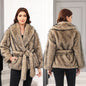 Women's Mid-length Fashion Trend Warm Thick Fluff Coats