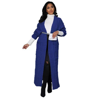Women's Fashion Casual Long-sleeved Long Solid Color Sweaters