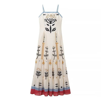 Fashion Sling Flower Embroidery Picture Tulle Dresses