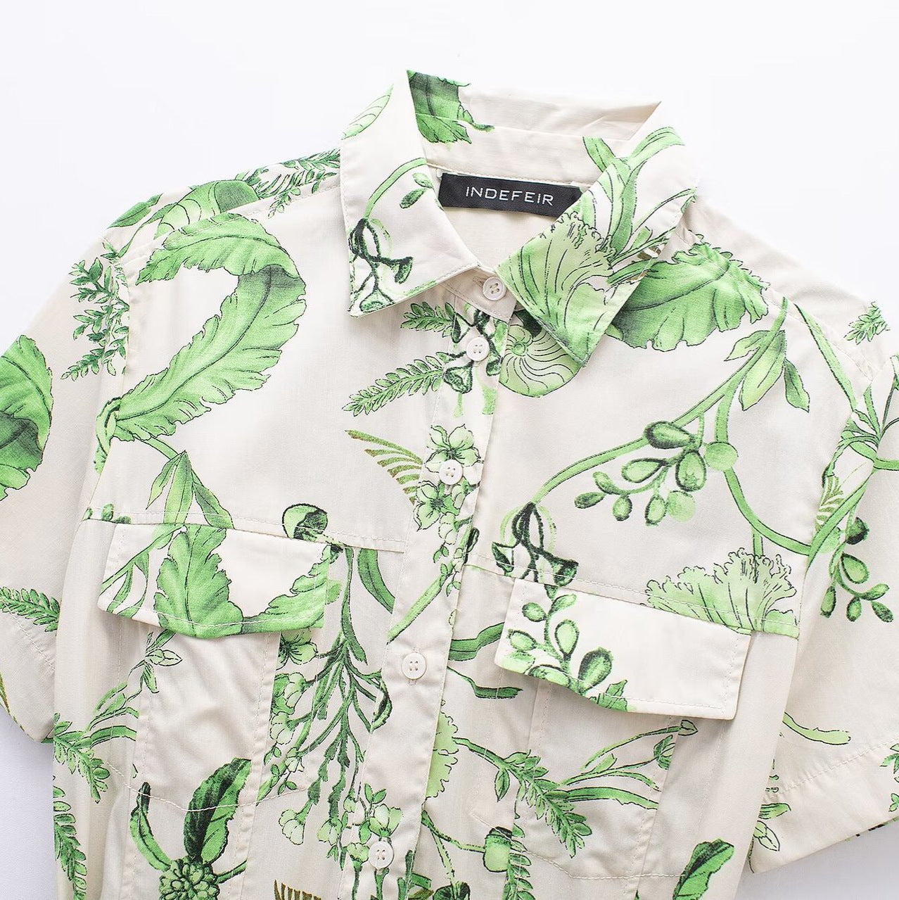 Spring Series Printing Belt Shirt Dress Dresses