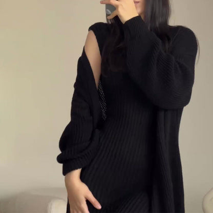 Casual Round Neck Slim Fit Idle Style Cardigans