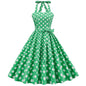 Dots Sexy Lacing Halter Swing Puffy Dress Dresses