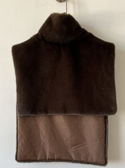Warm Mink Fur Turtleneck Street Fashion Coats