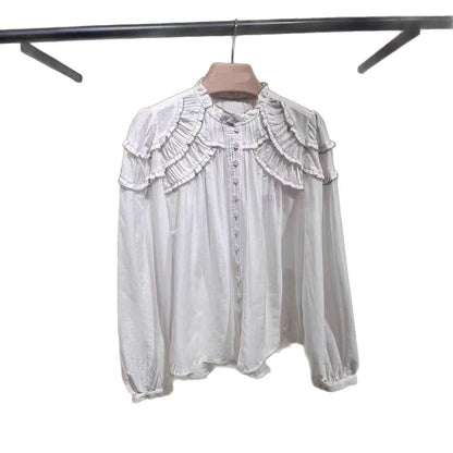 Layered Design Stand Collar Long Sleeve Shirt Suits