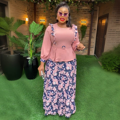Women's African Wear Printed Dress Temperament Commute Dresses