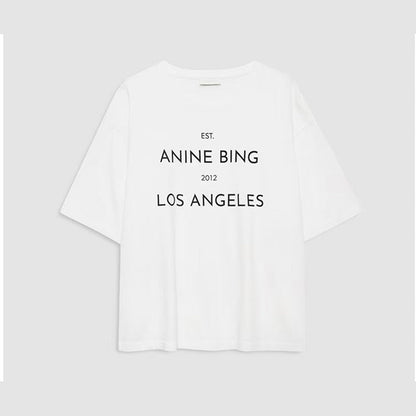 Women's American Niche Front Printed English Letters Loose Blouses