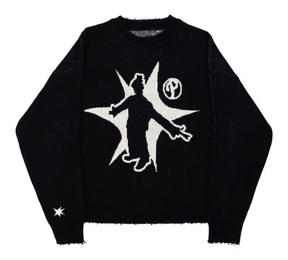 Women's & Men's & Street Knitted Gothic Printed Pullover Sweaters