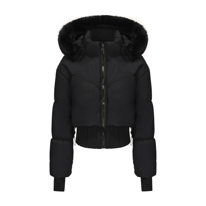 Women's Big Fur Collar Hooded Cotton Thickened Coats