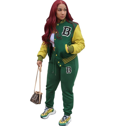 Charming Creative Baseball Set Letter Two-piece Suits