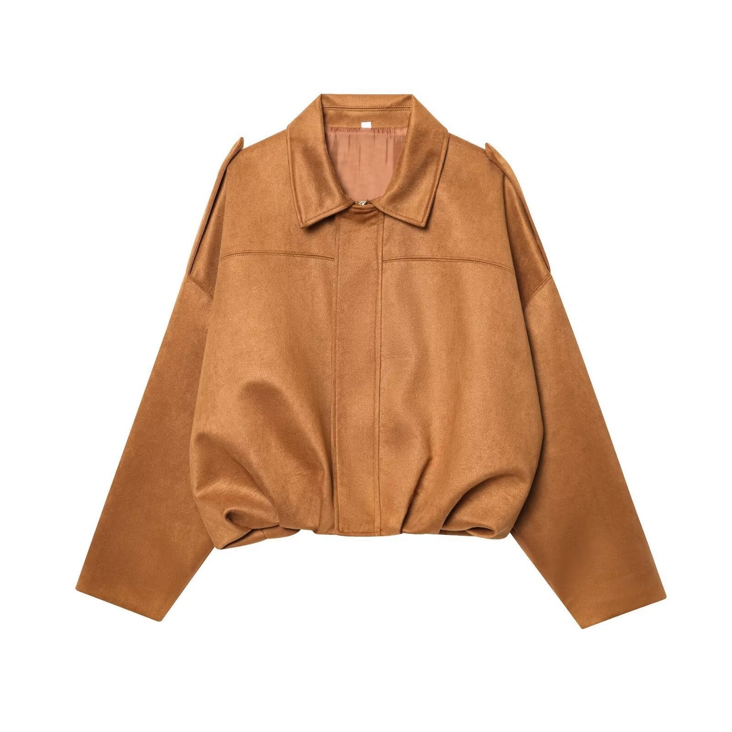 Women's Attractive Suede Texture Effect Bomber Jackets
