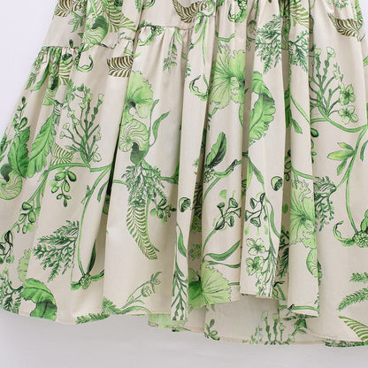 Spring Series Printing Belt Shirt Dress Dresses