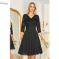 Simple European Chiffon Dress Sexy Lace Dresses