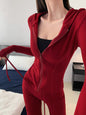 Autumn Simple Comfortable Tight-fitting Cinched Single-breasted Drawstring Trousers Suits