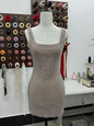 Rhinestone Sexy Suspenders Backless Sleeveless High-grade Dresses