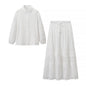 Women's Elegant Two-piece Set Autumn Embroidered High Waist Suits