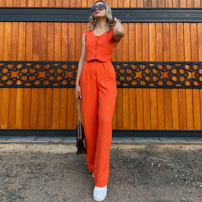 Women's Summer Trousers High-grade Casual Fashion Two-piece Suits