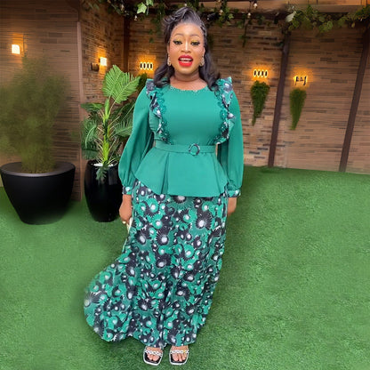 Women's African Wear Printed Dress Temperament Commute Dresses