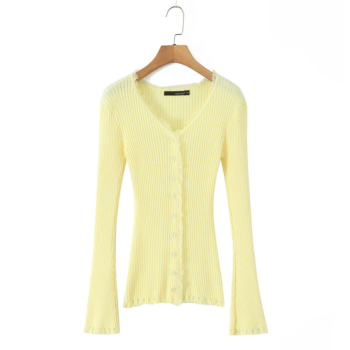Women's Pure Gentle Knitted Two-piece Collar Burrs Tassels Waist Suits