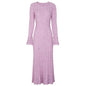 Fashion Wool Round Neck Nail Pearl Dresses