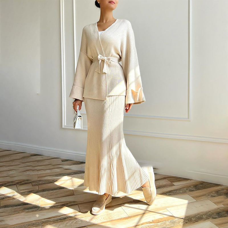 Wide Sleeve Temperament High Waist Half-length Suits
