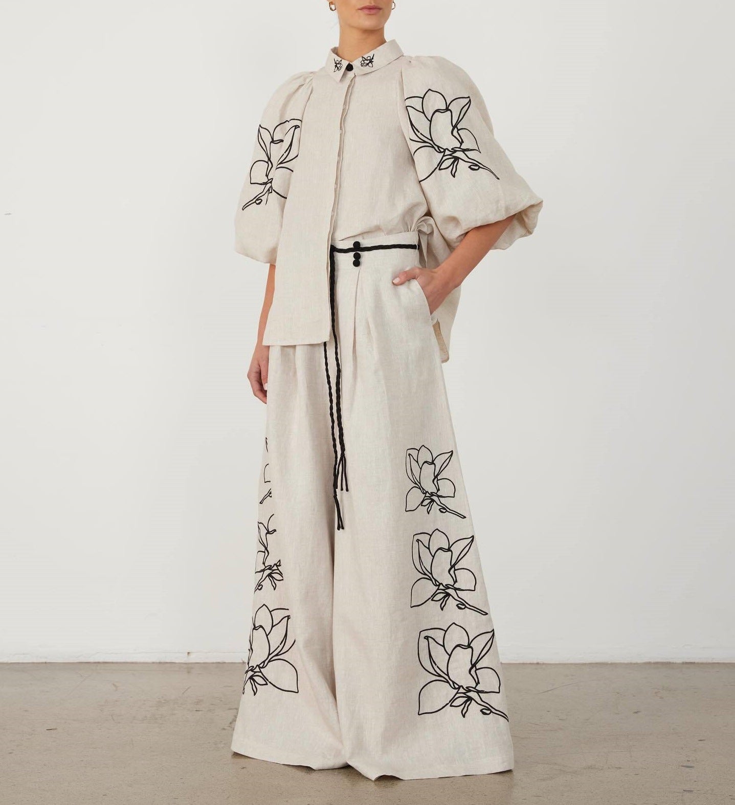 Graceful Pretty Fashion Cotton Linen Printed Suits