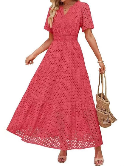 Women's A- Line Hollow Lace Cake Dress Dresses