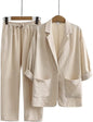 Women's Cotton Linen Autumn Loose Fashion Casual Suits