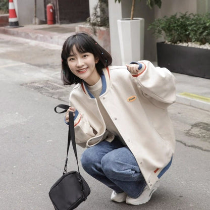 Junior High School Loose Thin Retro Coats