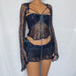 Women's Glamorous Creative Sequin Knitted Three-piece Suits